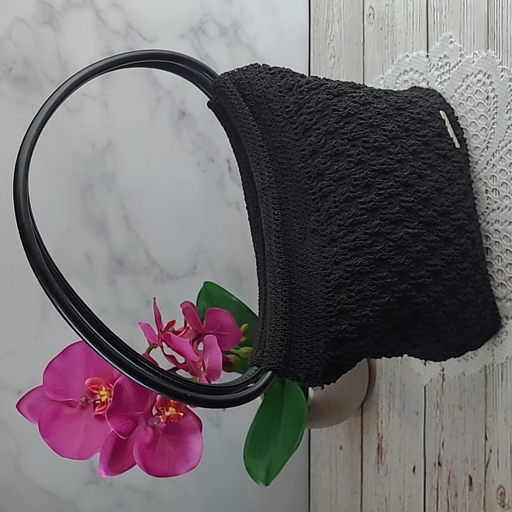 MINICCI BLACK CROCHET HANDBAG